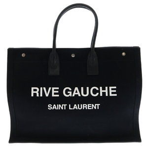 SAINT LAURENT PARIS Rive Gauche Canvas Tote Bag Black